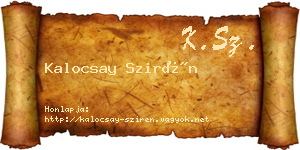 Kalocsay Szirén névjegykártya